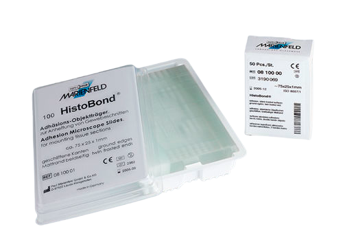Стекла предметные с адгезивным покрытием HistoBond, положительно заряженные, 100 шт /уп