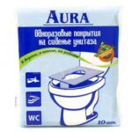 Одноразовые покрытия на унитаз АУРА №10